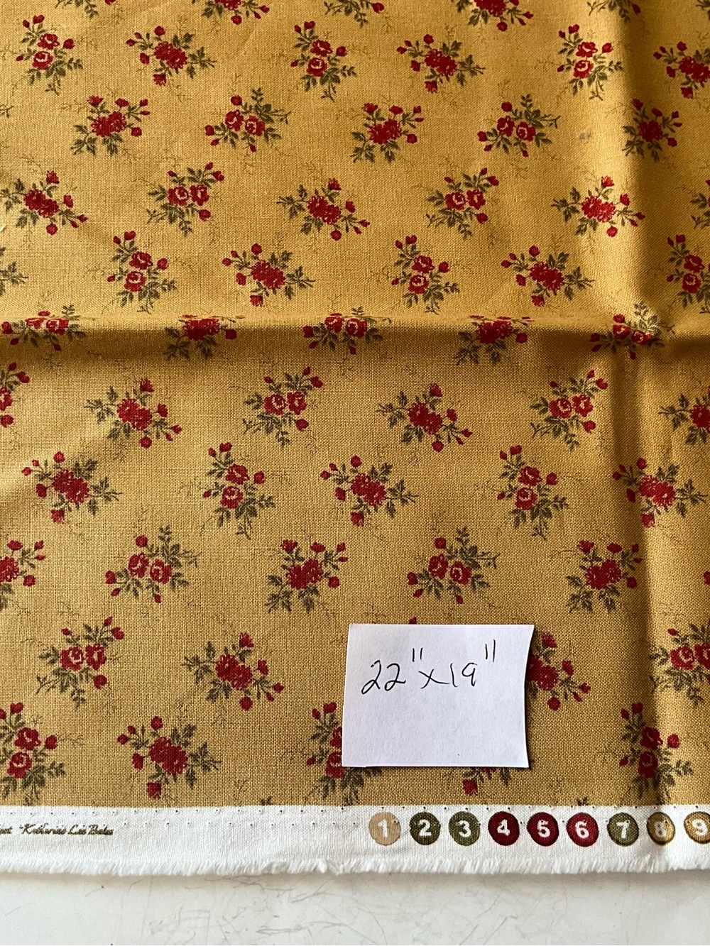 Quilting Sewing Material Marcus Fabric #3334 Moda Fabrics #44188 Tan Red Cotton - Picture 6 of 8